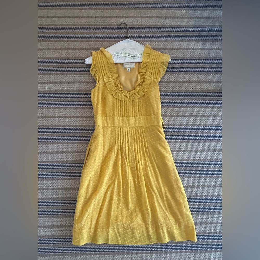 Anthropologie Moulinette Soeurs Behind the Clouds Swiss Dot Ruffle Dress Size